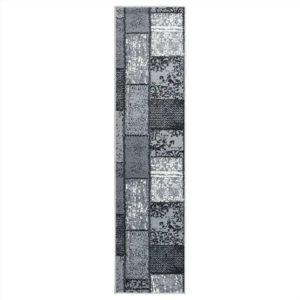 

Runner Rug BCF Grey with Block Pattern 60x150 cm