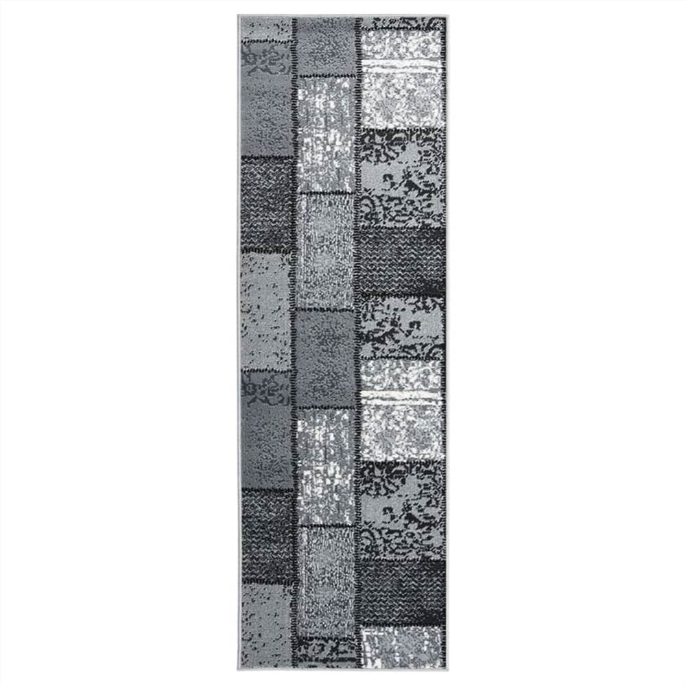 

Runner Rug BCF Grey with Block Pattern 60x300 cm