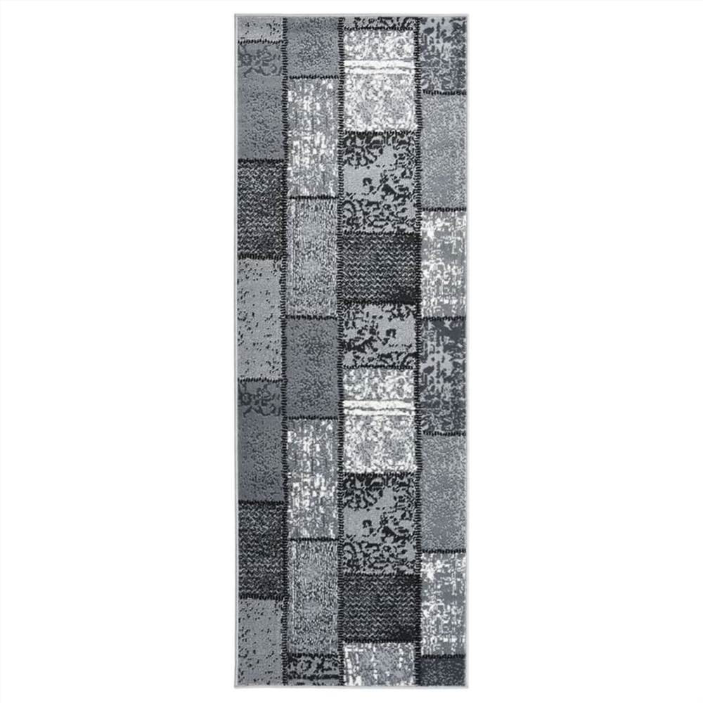 

Runner Rug BCF Grey with Block Pattern 80x200 cm