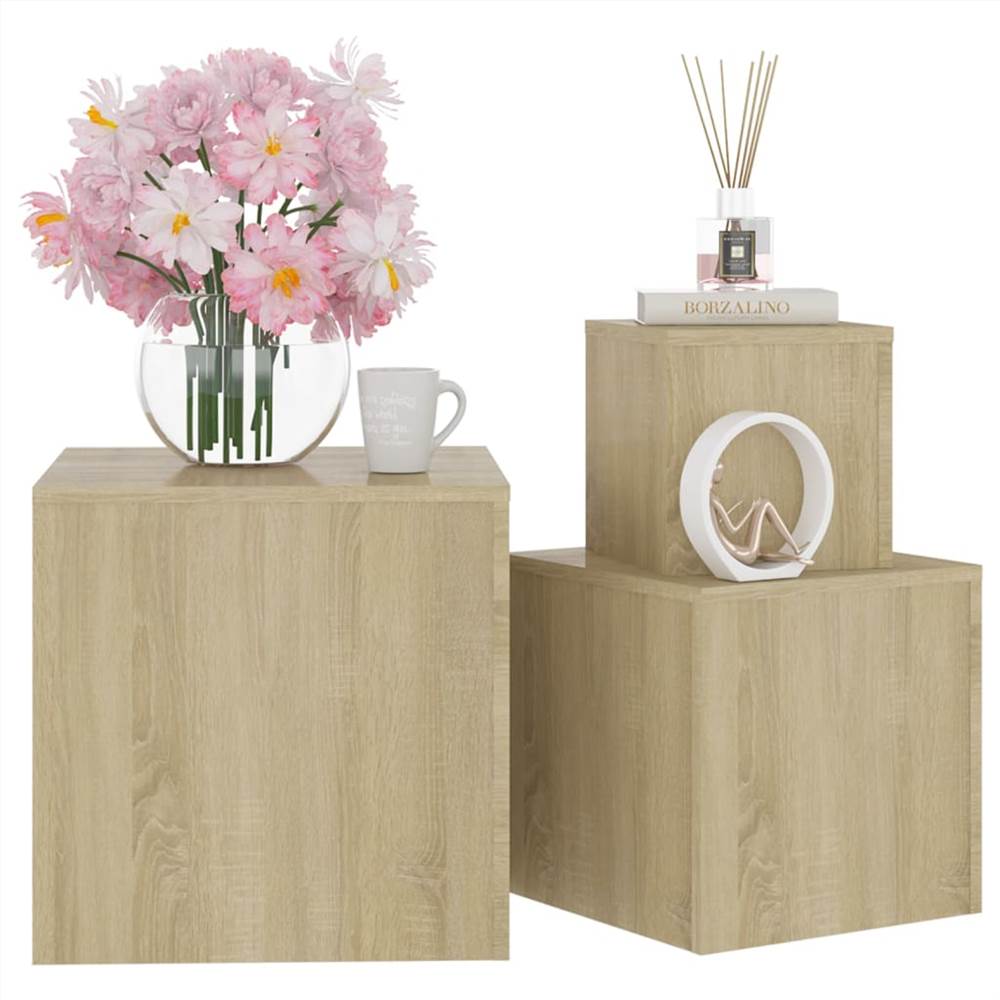 Side Tables 3 pcs Sonoma Oak Chipboard
