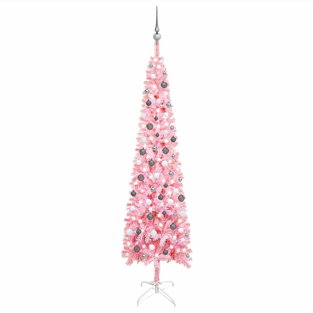 Schlanker Weihnachtsbaum mit LEDs&amp;Ball Set Pink 240 cm от Geekbuying WW