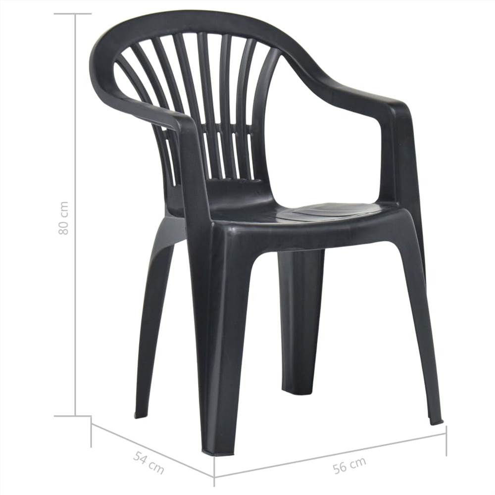 Stackable Garden Chairs 45 pcs Plastic Anthracite