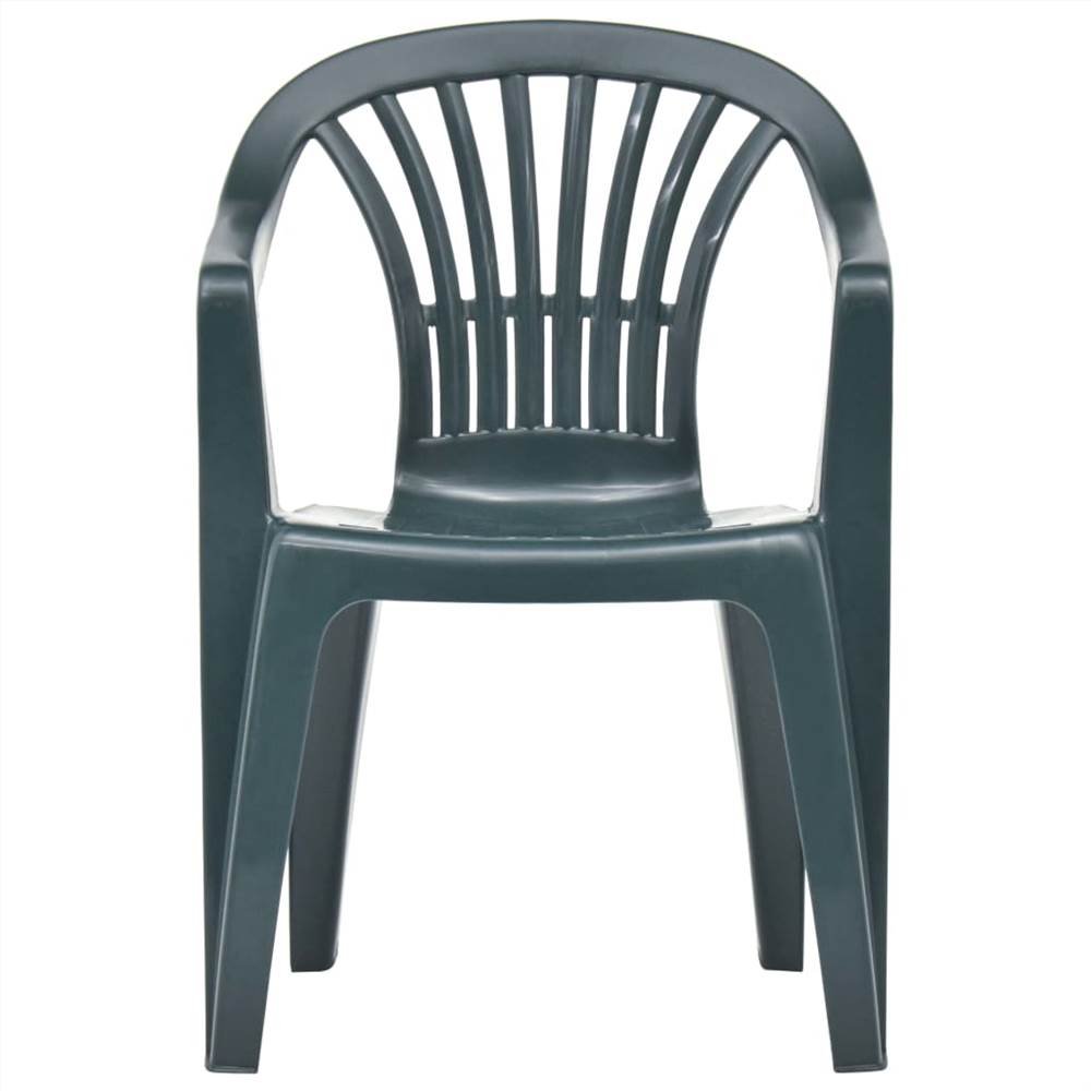 Stackable Garden Chairs 45 pcs Plastic Green