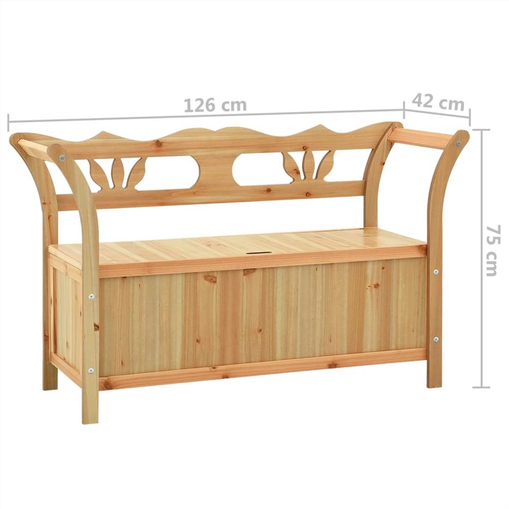 Storage Bench 126 cm Light Wood Solid Fir Wood