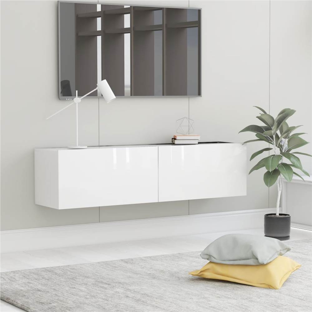 

TV Cabinet High Gloss White 120x30x30 cm Chipboard