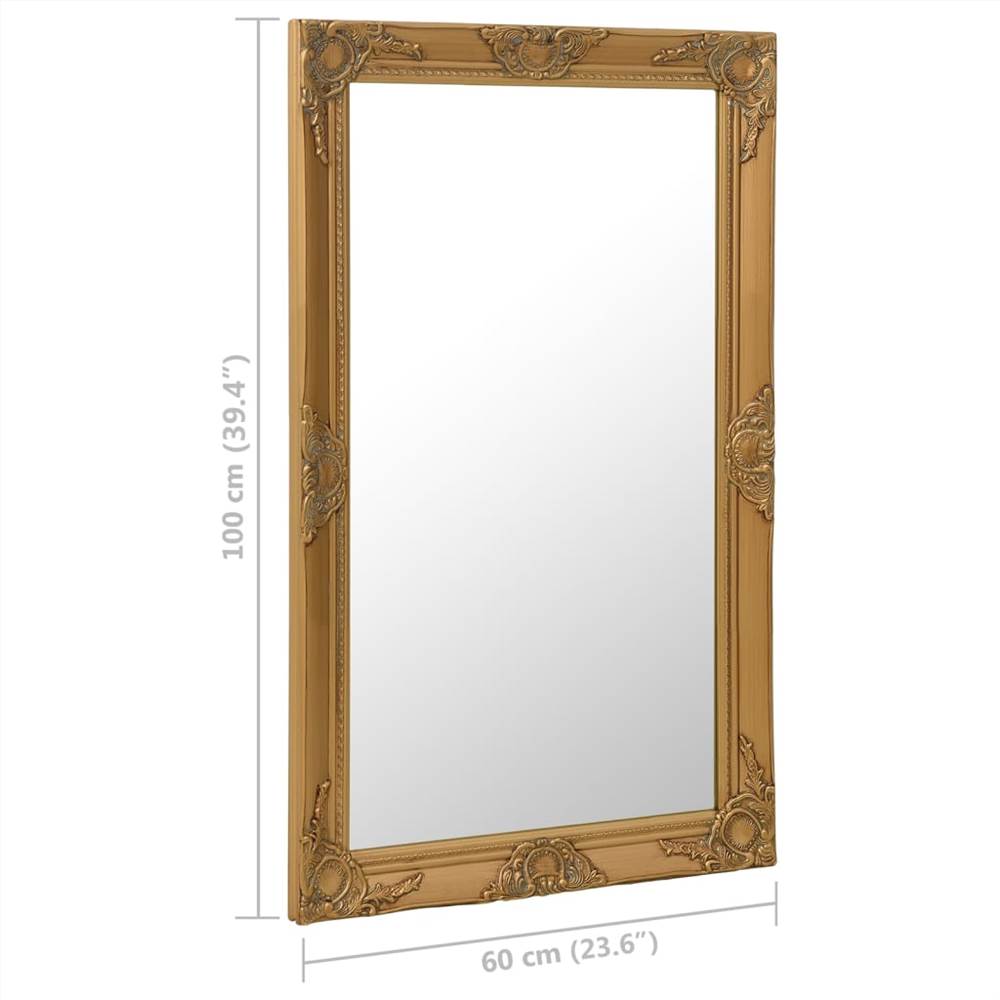 Wall Mirror Baroque Style 60x100 cm Gold
