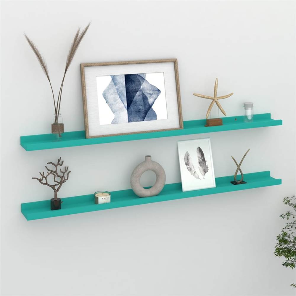 

Wall Shelves 2 pcs Blue 100x9x3 cm