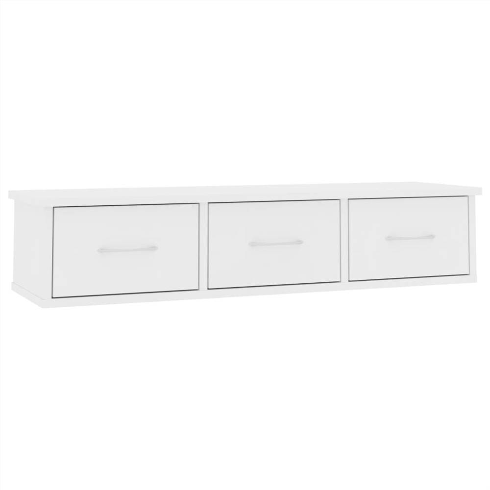 Wall-mounted Drawer Shelf White 88x26x18.5 cm Chipboard