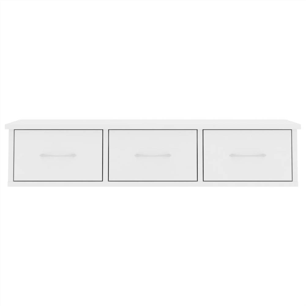 Wall-mounted Drawer Shelf White 88x26x18.5 cm Chipboard