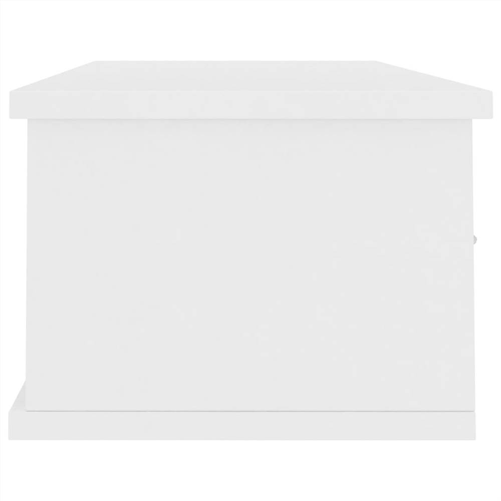 Wall-mounted Drawer Shelf White 88x26x18.5 cm Chipboard