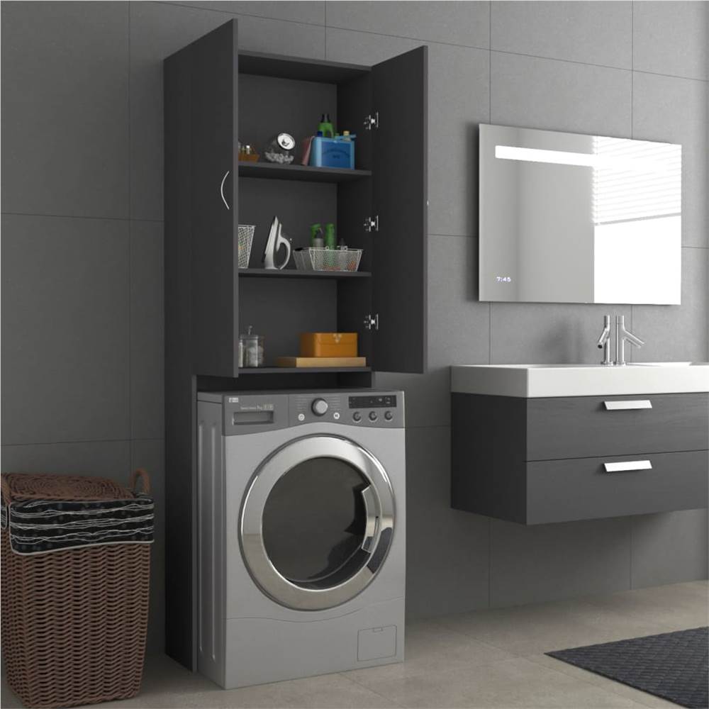 Washing Machine Cabinet Grey 64x25.5x190 cm