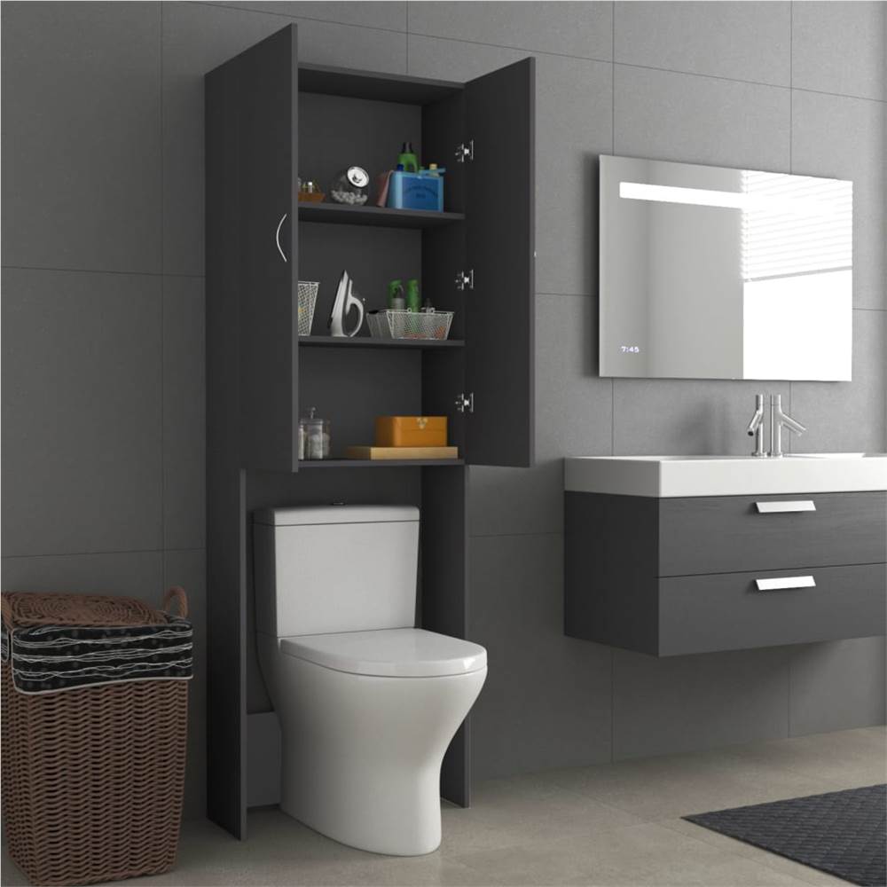 Washing Machine Cabinet Grey 64x25.5x190 cm