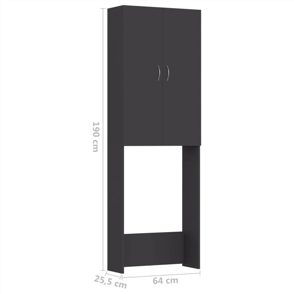 Washing Machine Cabinet Grey 64x25.5x190 cm