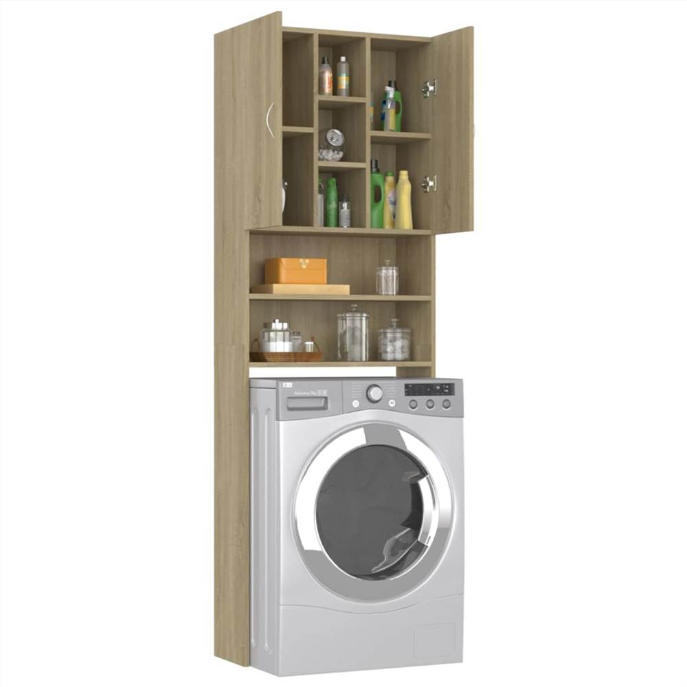 Washing Machine Cabinet Sonoma Oak 64x25.5x190 cm