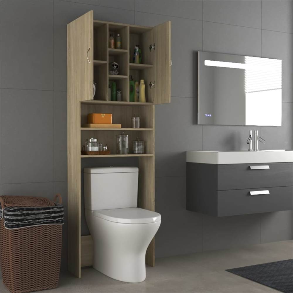 Washing Machine Cabinet Sonoma Oak 64x25.5x190 cm