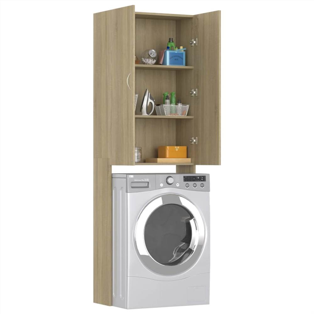 Washing Machine Cabinet Sonoma Oak 64x25.5x190 cm