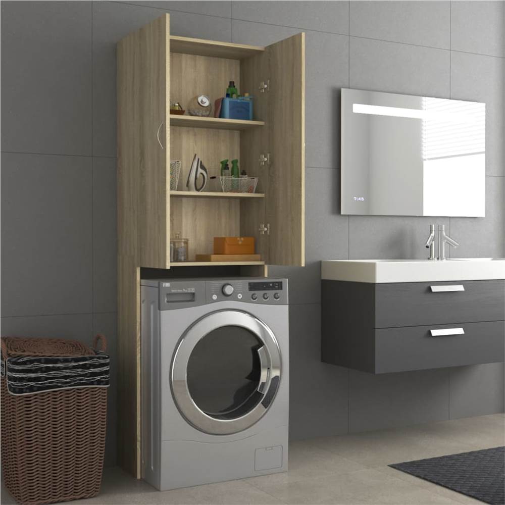 Washing Machine Cabinet Sonoma Oak 64x25.5x190 cm