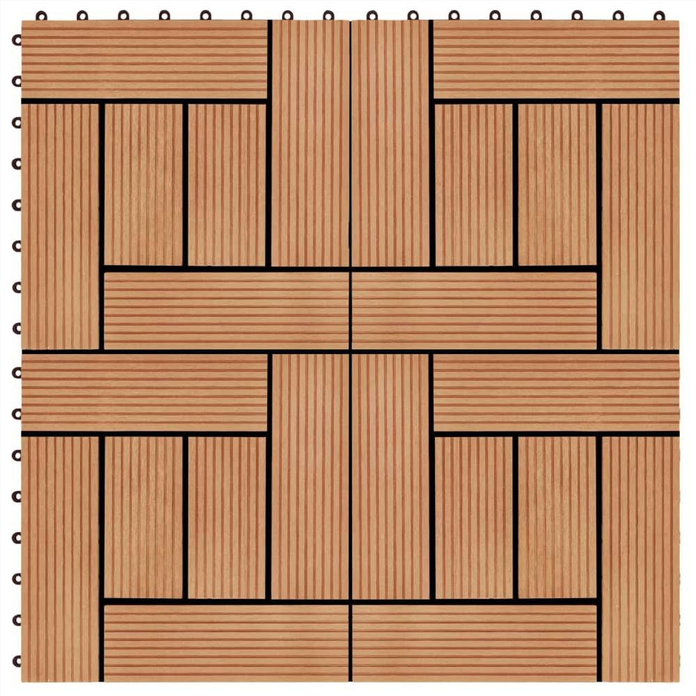 

22 pcs Decking Tiles 30x30 cm 2 sqm WPC Teak Colour