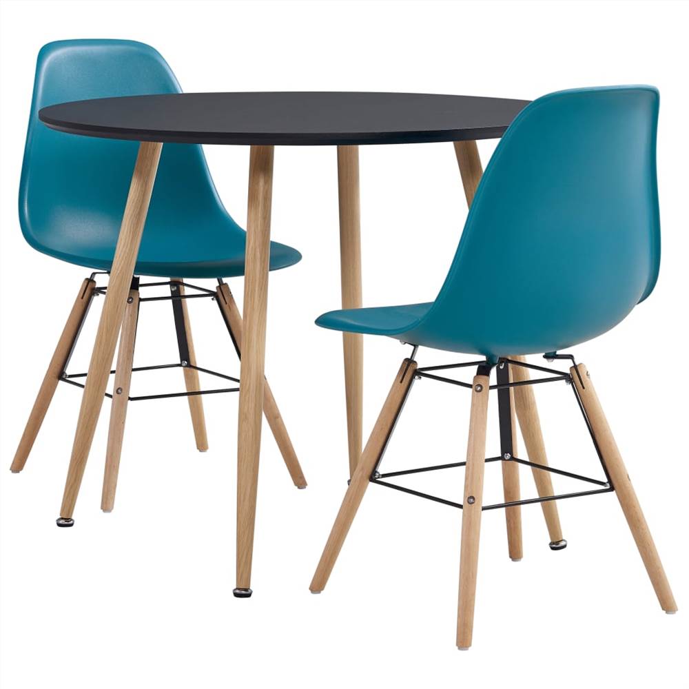 

3 Piece Dining Set Plastic Turquoise