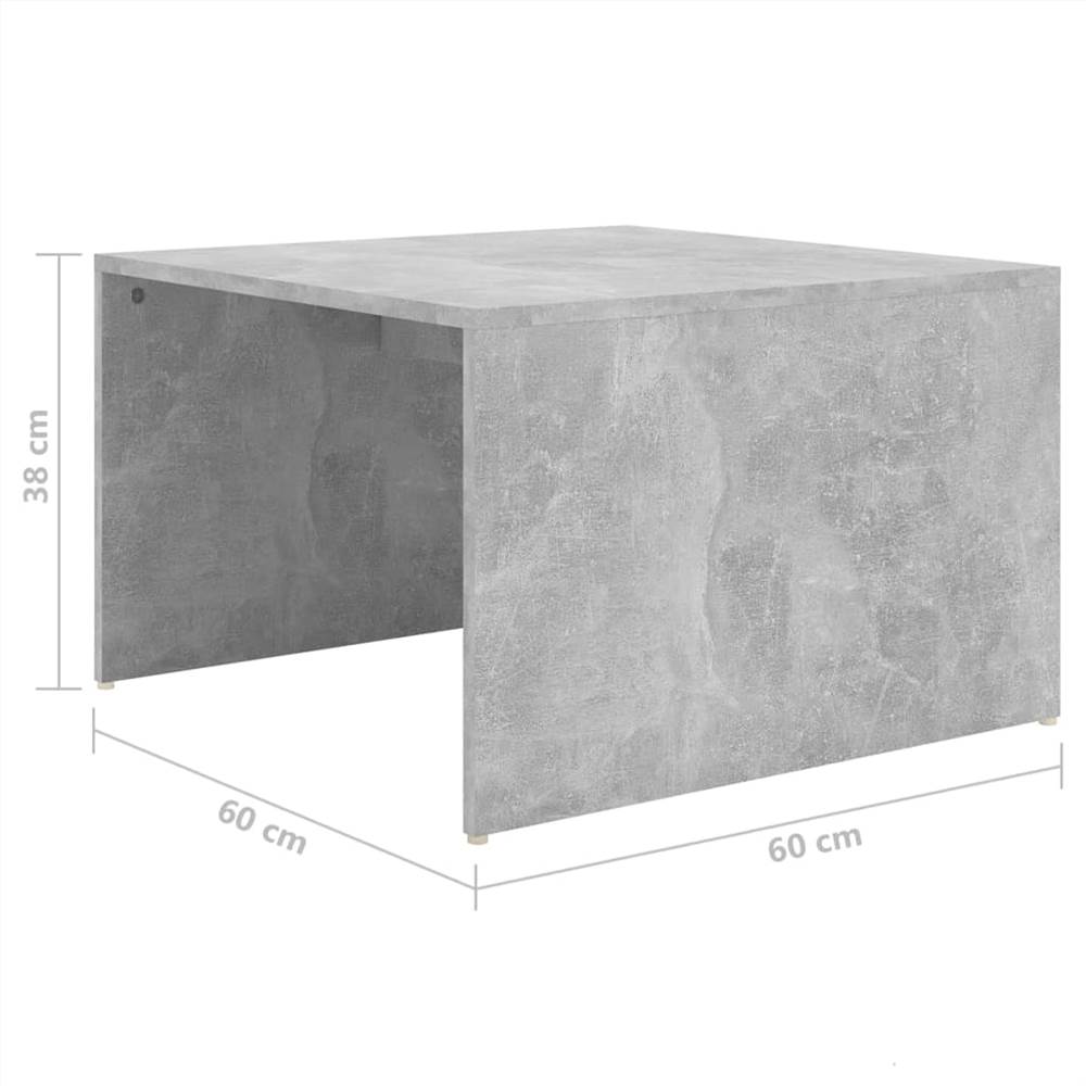 3 Piece Nesting Coffee Table Set Concrete Grey 60x60x30 cm