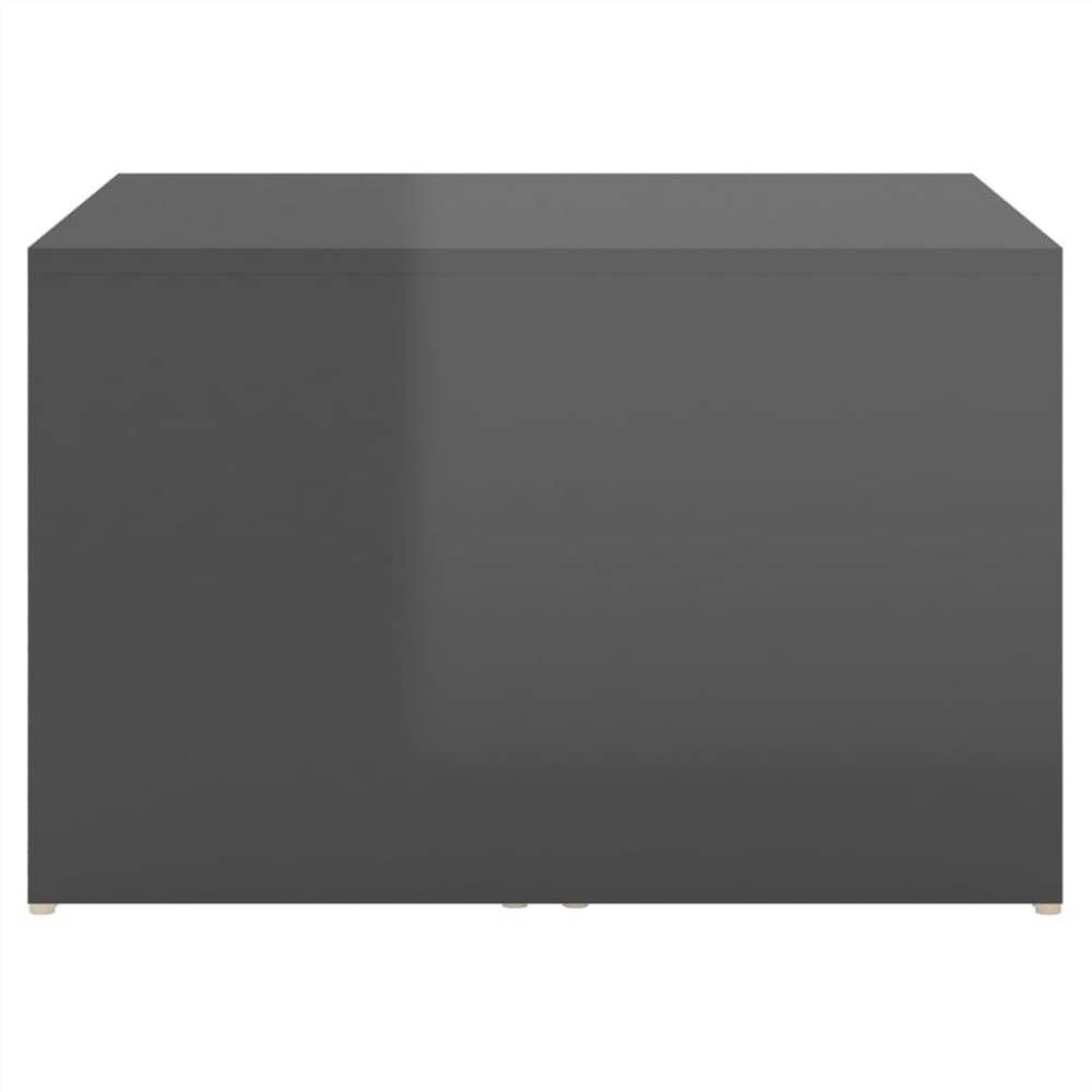 3 Piece Nesting Coffee Table Set High Gloss Grey 60x60x30 cm