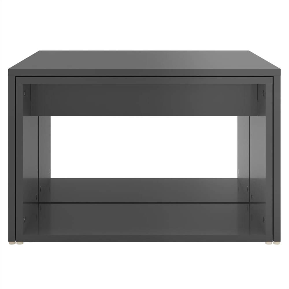 3 Piece Nesting Coffee Table Set High Gloss Grey 60x60x30 cm
