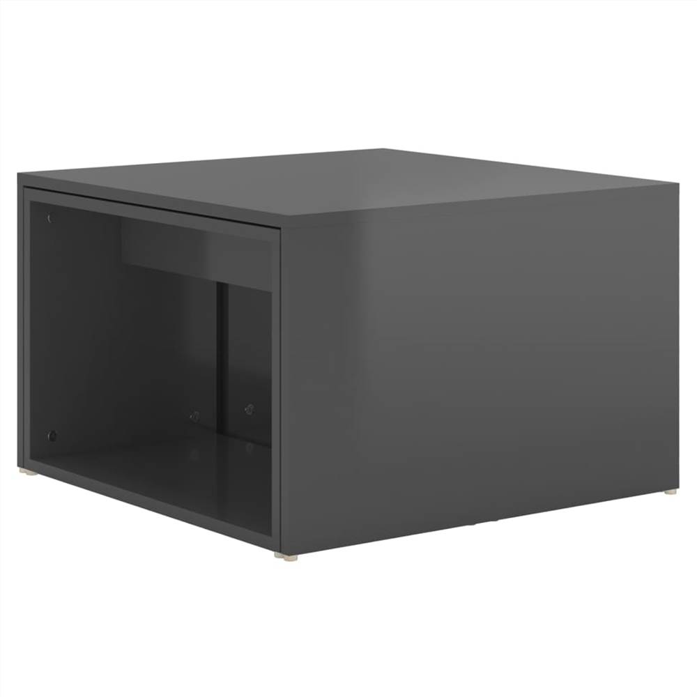 3 Piece Nesting Coffee Table Set High Gloss Grey 60x60x30 cm