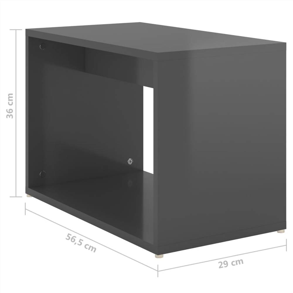3 Piece Nesting Coffee Table Set High Gloss Grey 60x60x30 cm