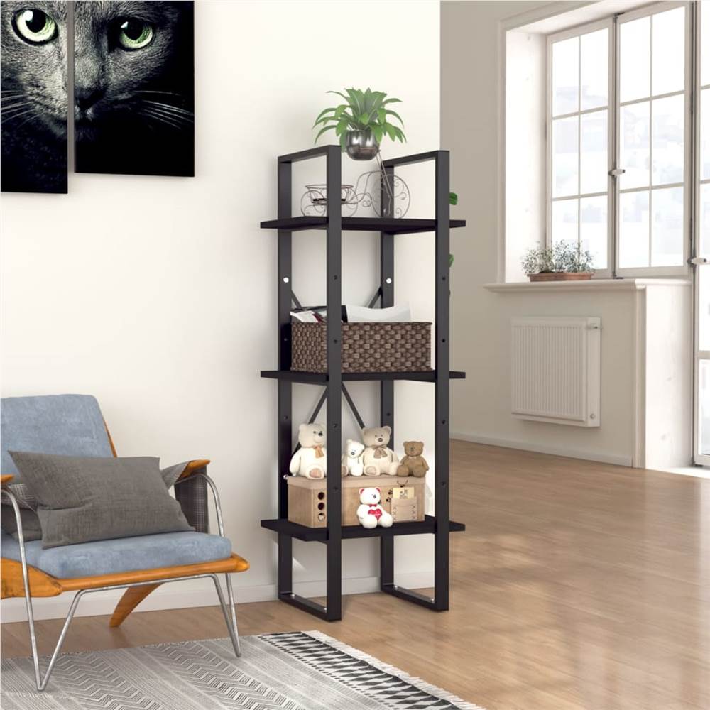 

3-Tier Book Cabinet Black 40x30x105 cm Chipboard