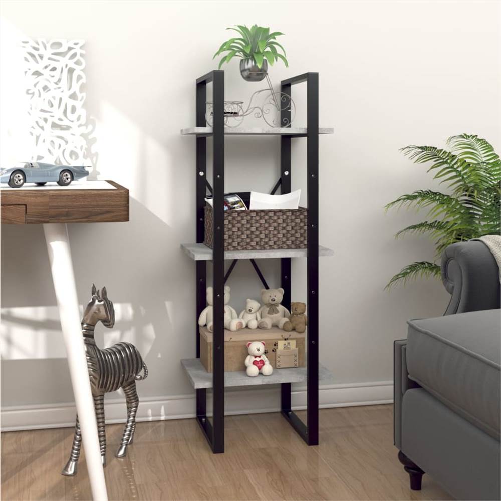 

3-Tier Book Cabinet Concrete Grey 40x30x105 cm Chipboard