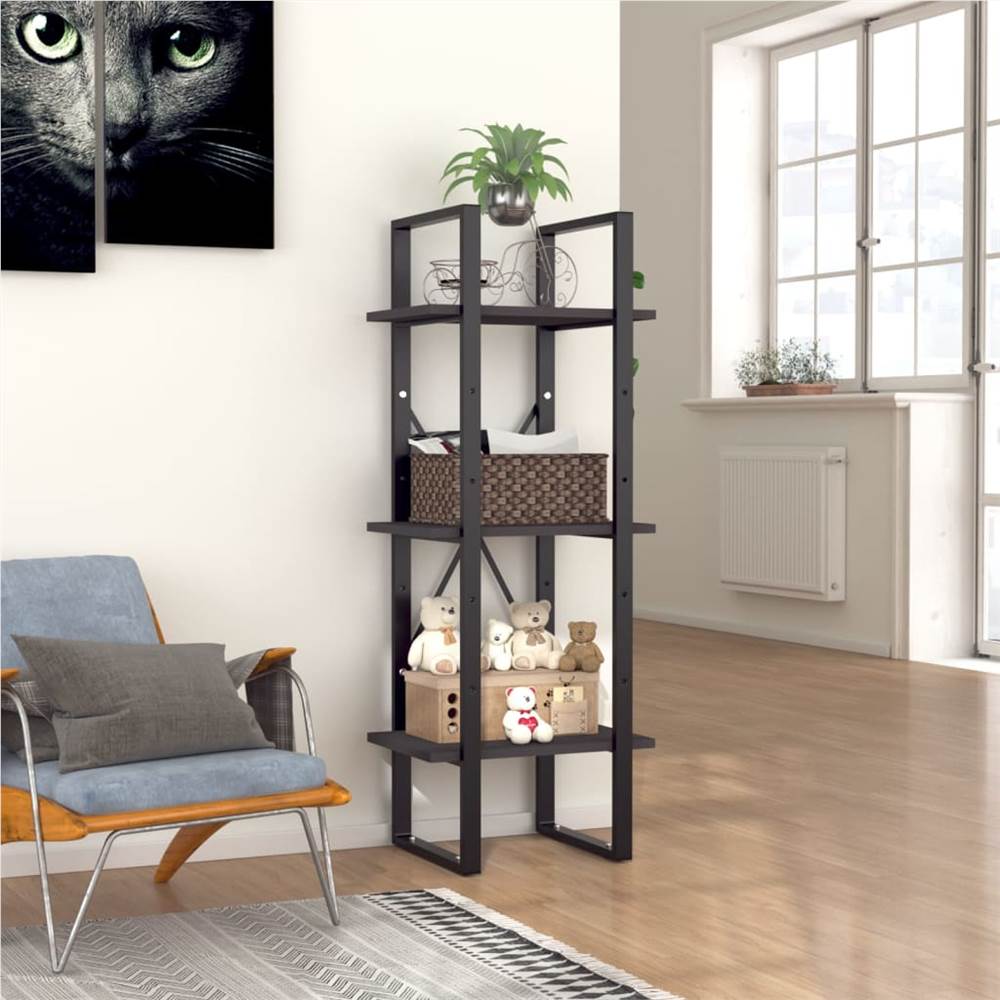 

3-Tier Book Cabinet Grey 40x30x105 cm Chipboard