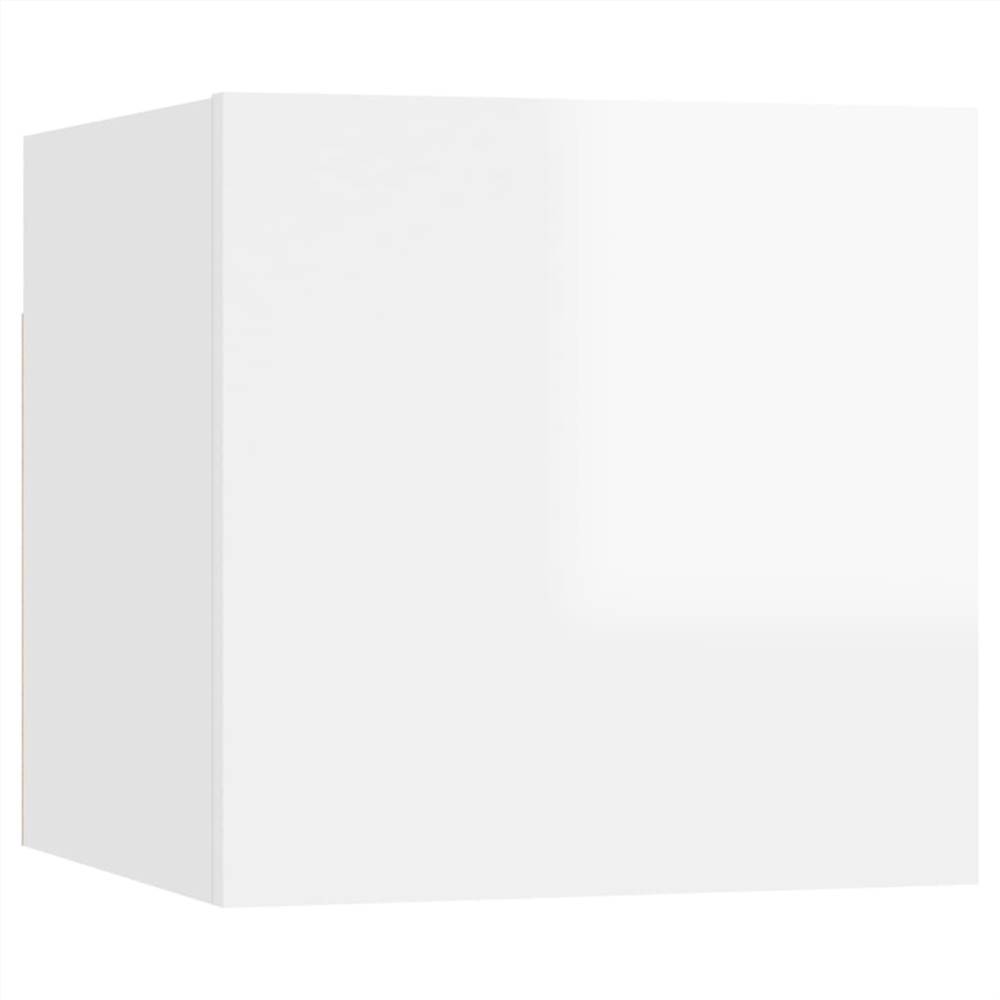 3079352  5 Piece TV Cabinet Set High Gloss White Chipboard (804501+801487)