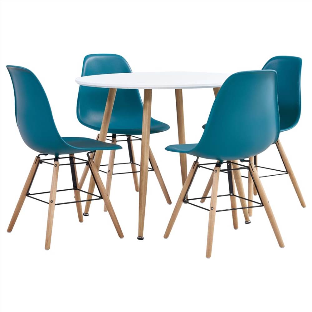 

5 Piece Dining Set Plastic Turquoise