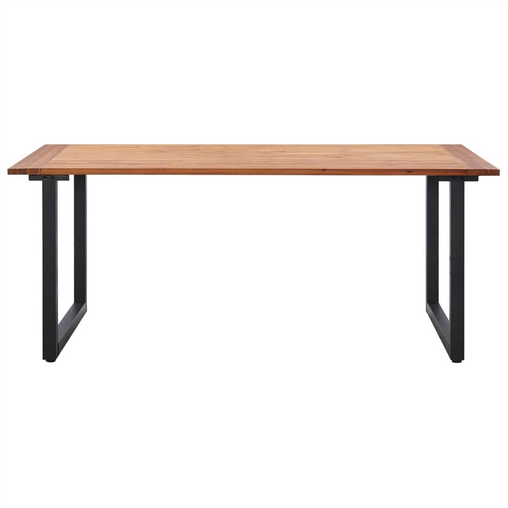 5 Piece Outdoor Dining Set Solid Acacia Wood and Poly Rattan