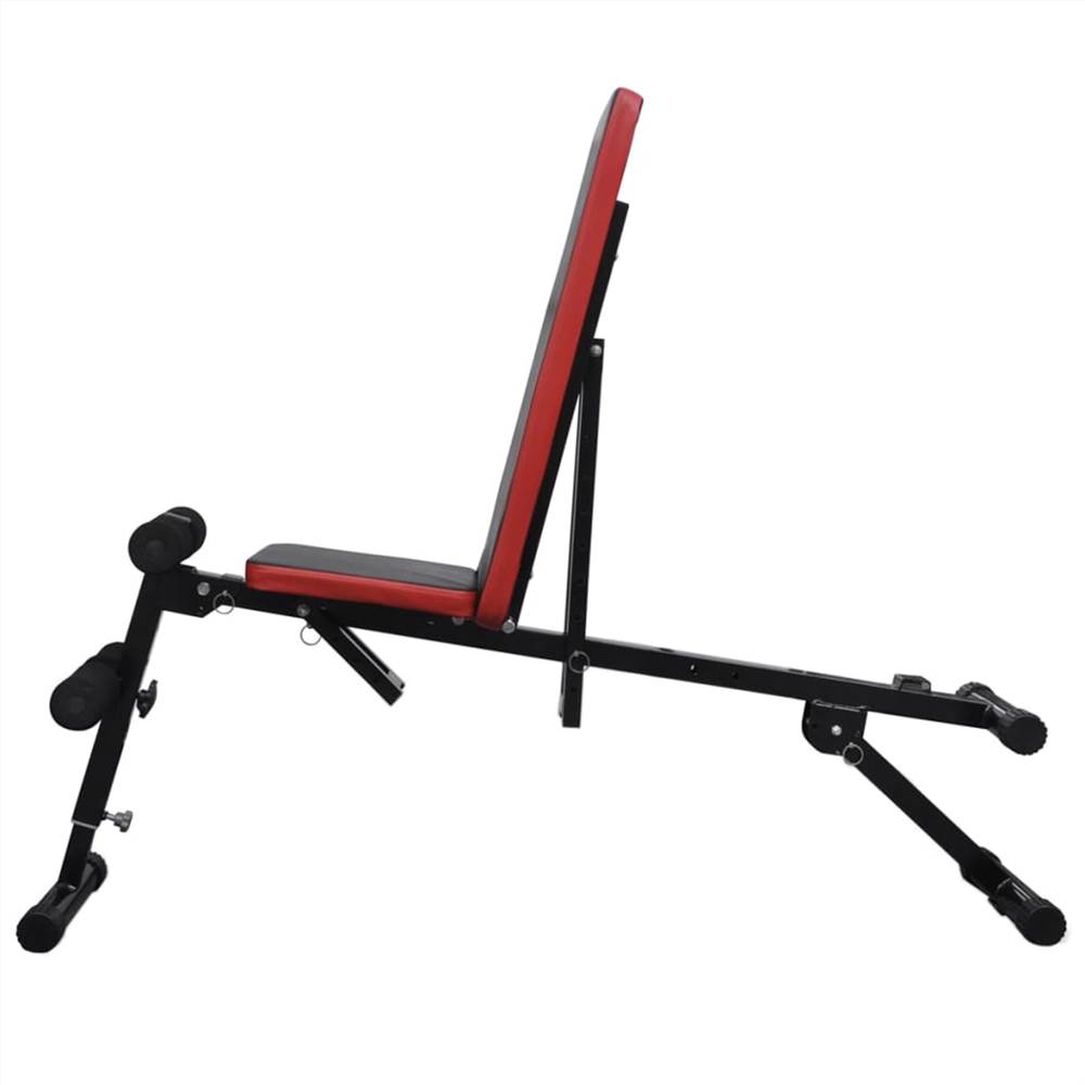 Adjustable Situp Bench with Barbell and Dumbbell Set 30.5 kg