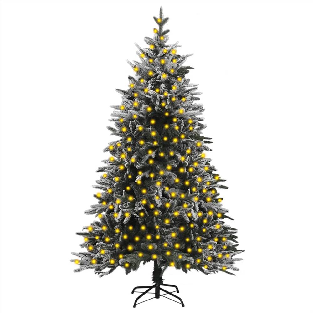 

Artificial Christmas Tree with LEDs&Flocked Snow 210 cm PVC&PE