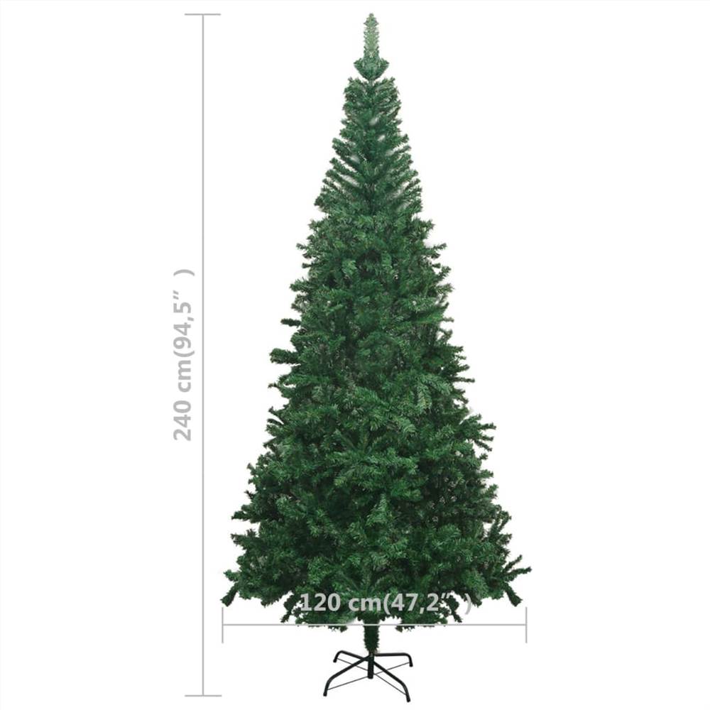 Artificial Christmas Tree with LEDs L 240 cm Green