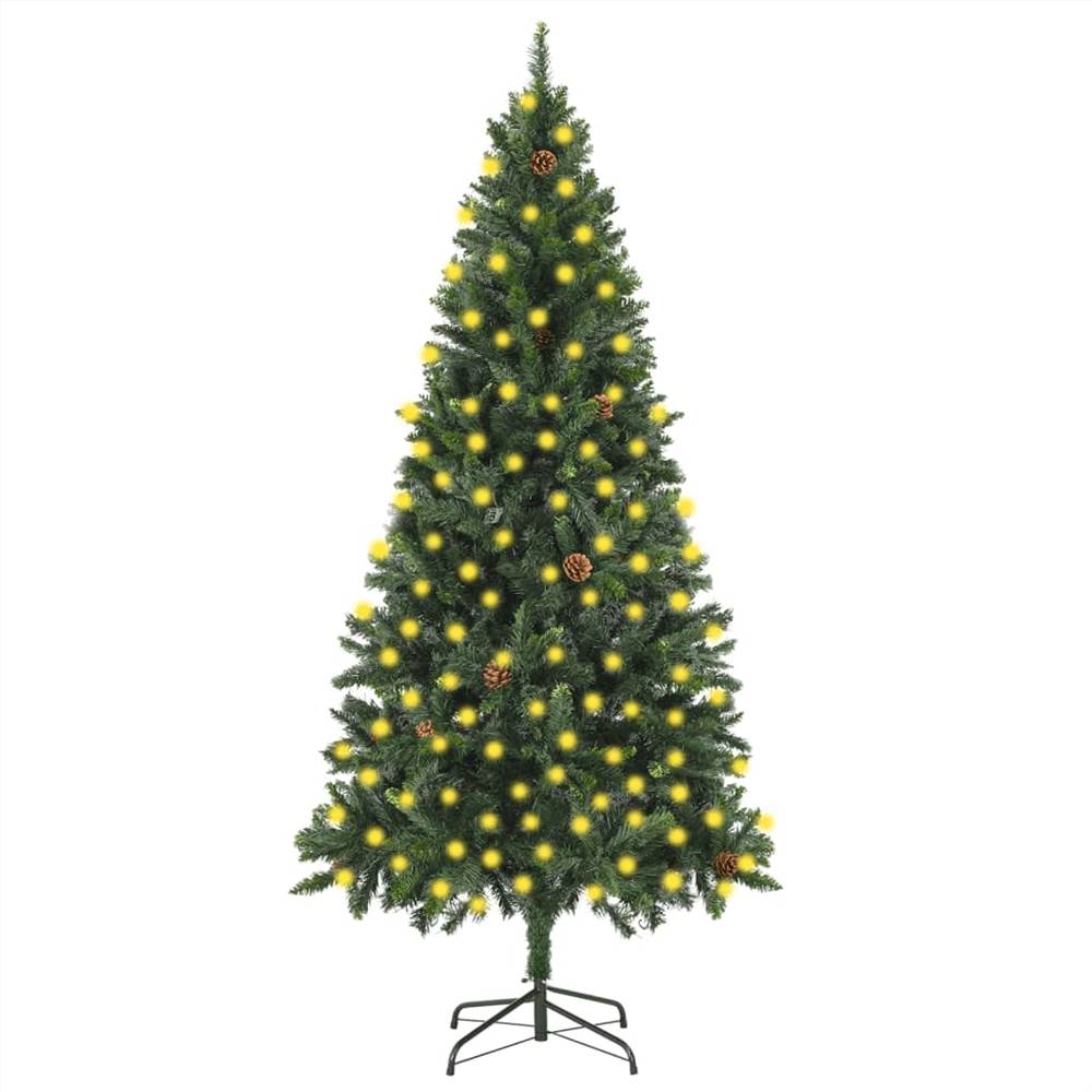 

Artificial Christmas Tree with LEDs&Pine Cones Green 210 cm