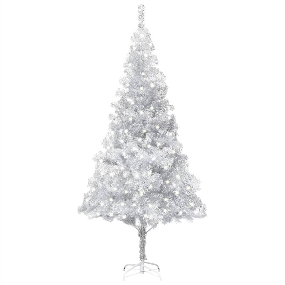 Künstlicher Weihnachtsbaum mit LEDs&amp;Ständer Silber 240 cm PET от Geekbuying WW