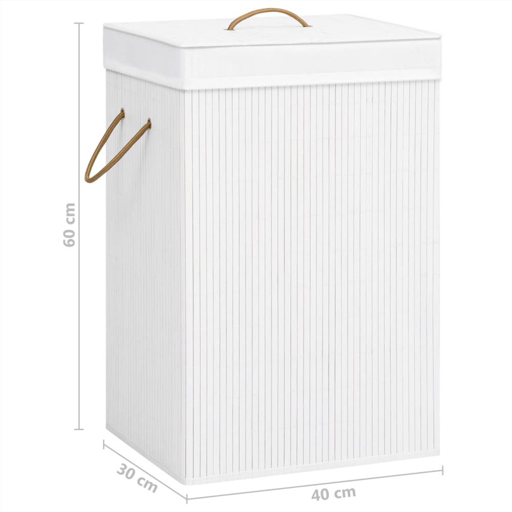 Bamboo Laundry Basket White