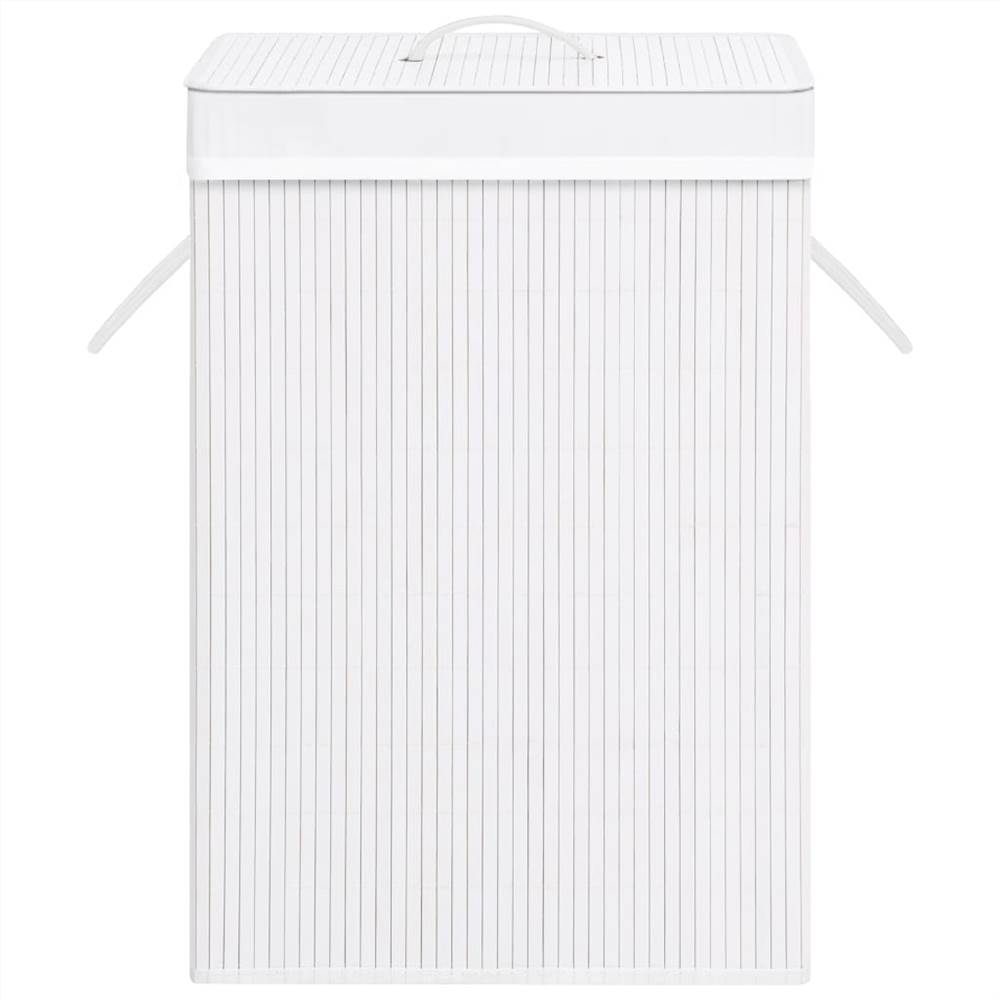 Bamboo Laundry Basket White 72 L
