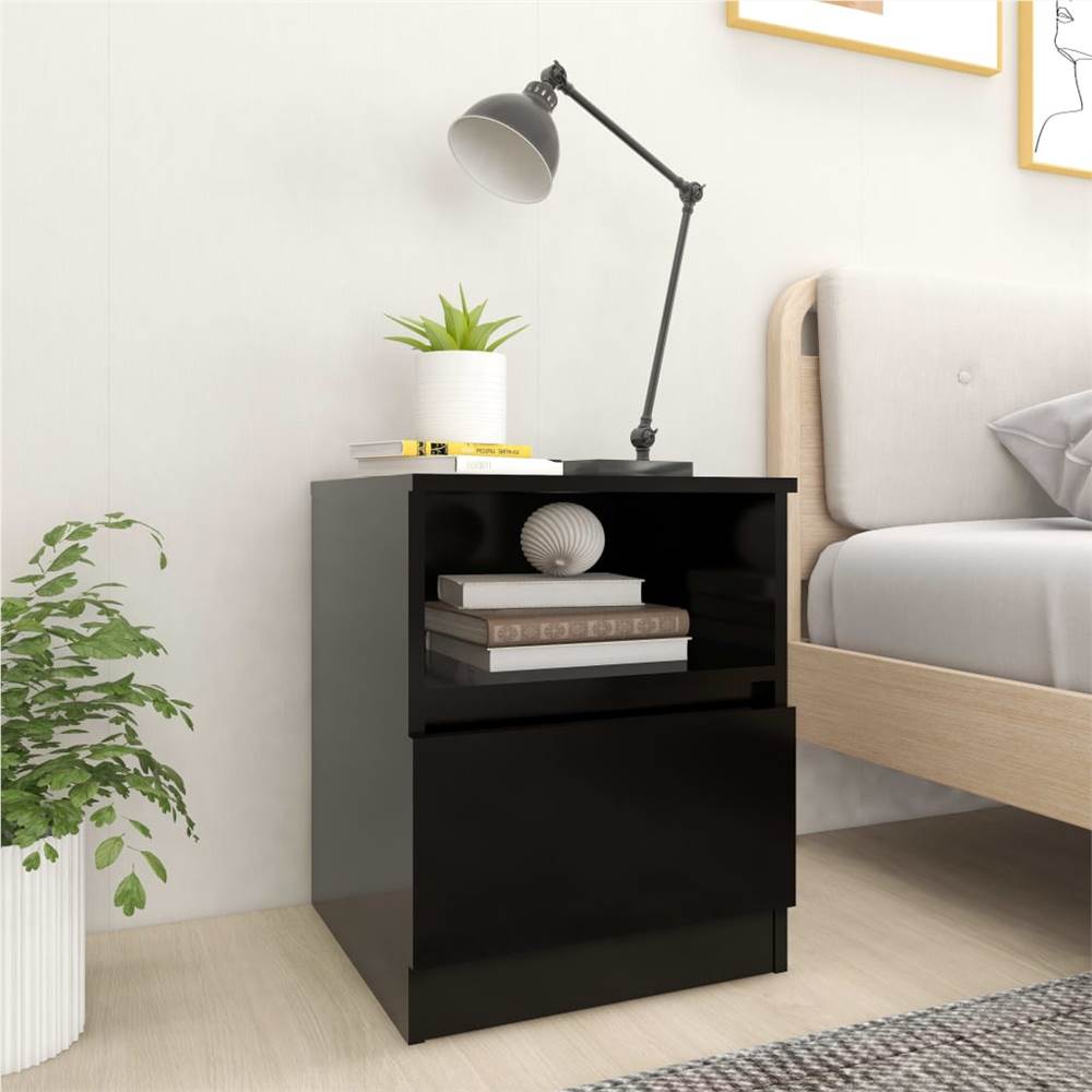 

Bed Cabinet Black 40x40x50 cm Chipboard