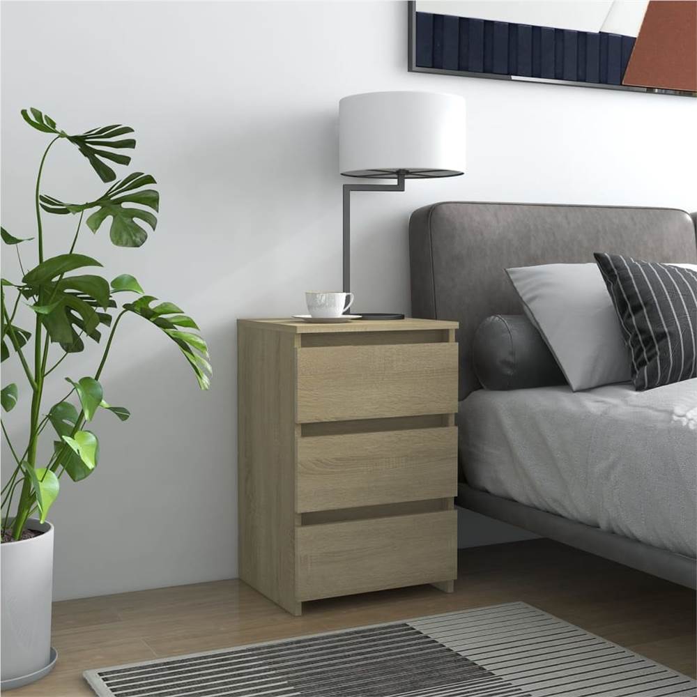

Bed Cabinet Sonoma Oak 40x35x62.5 cm Chipboard