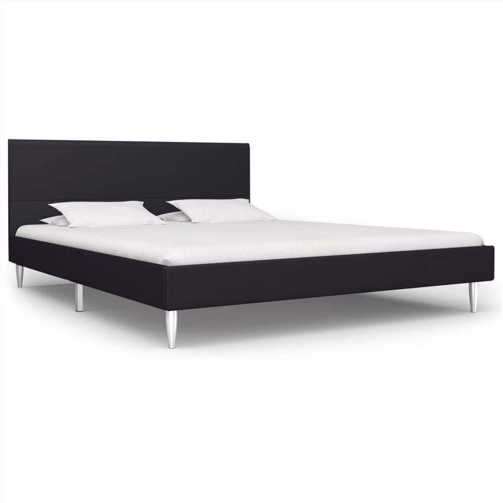 

Bed Frame Black Fabric 135x190 cm