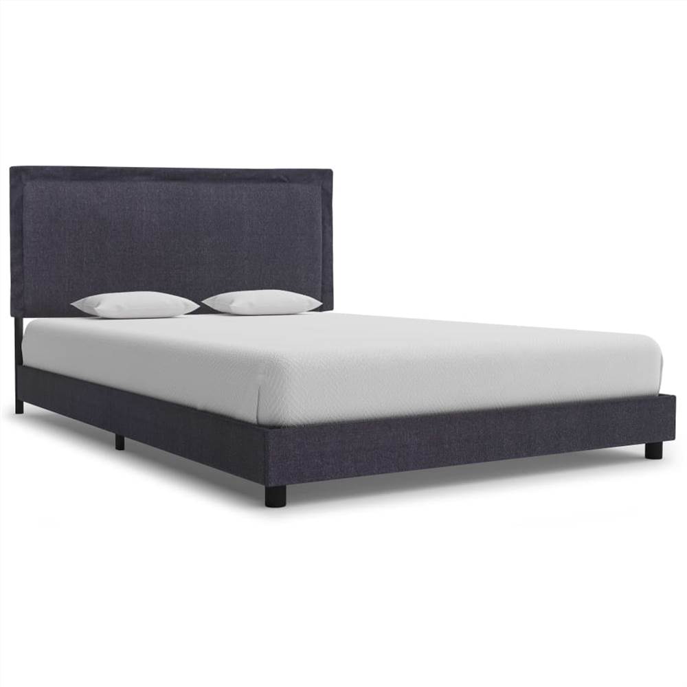 

Bed Frame Dark Grey Fabric 120x190 cm