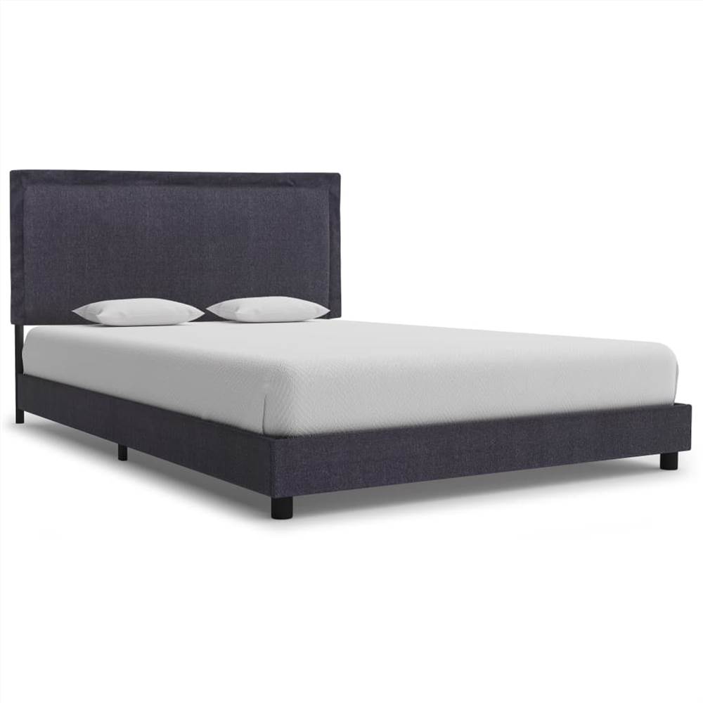 

Bed Frame Dark Grey Fabric 135x190 cm