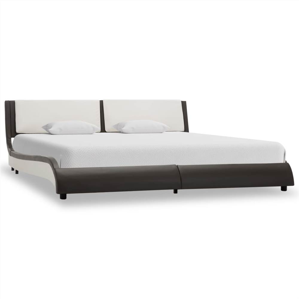 

Bed Frame Grey and White Faux Leather 150x200 cm