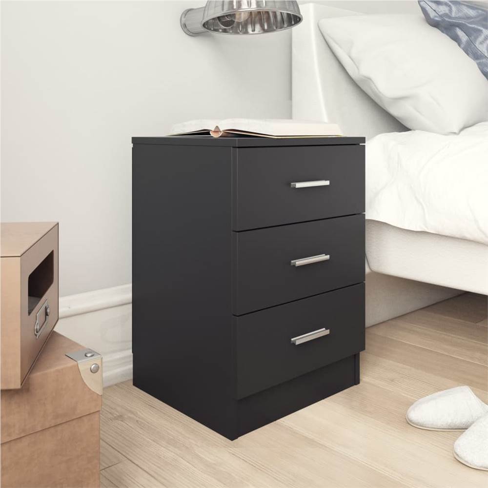 

Bedside Cabinet Black 38x35x56 cm Chipboard