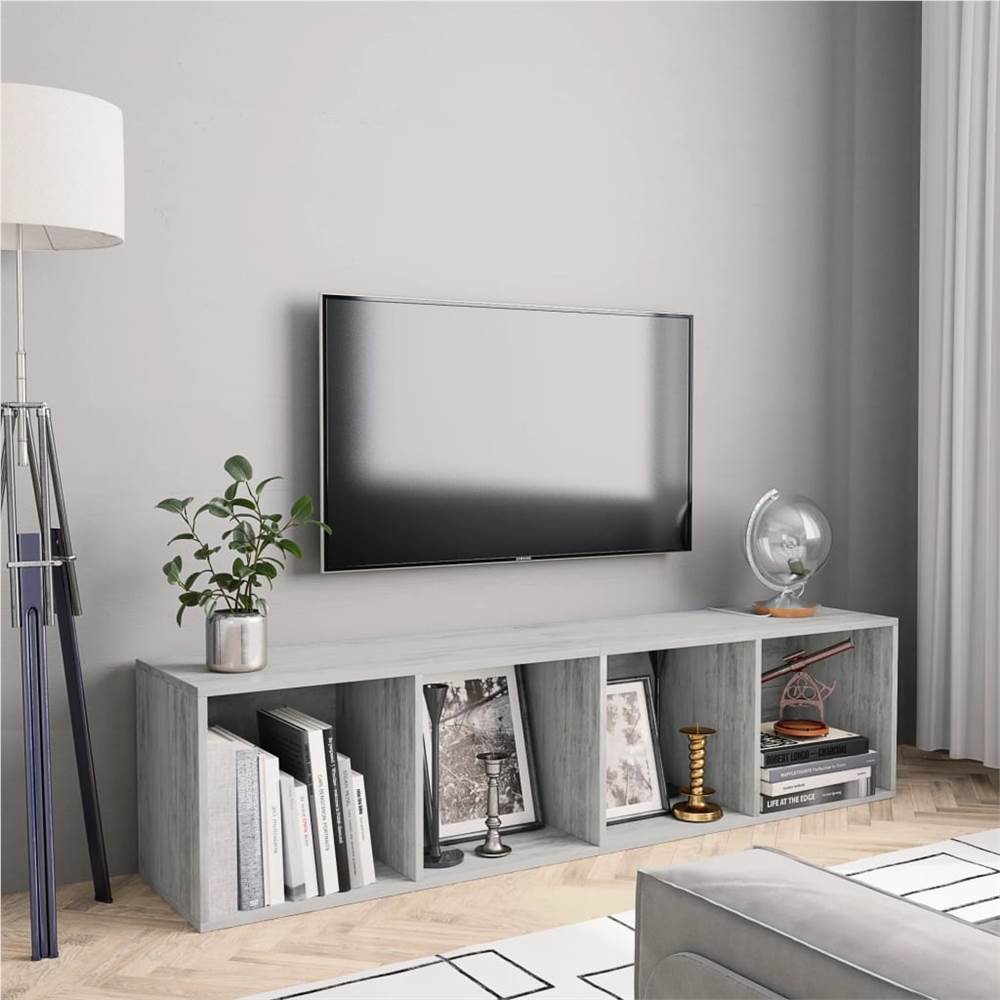 

Book Cabinet/TV Cabinet Concrete Grey 143x30x36 cm