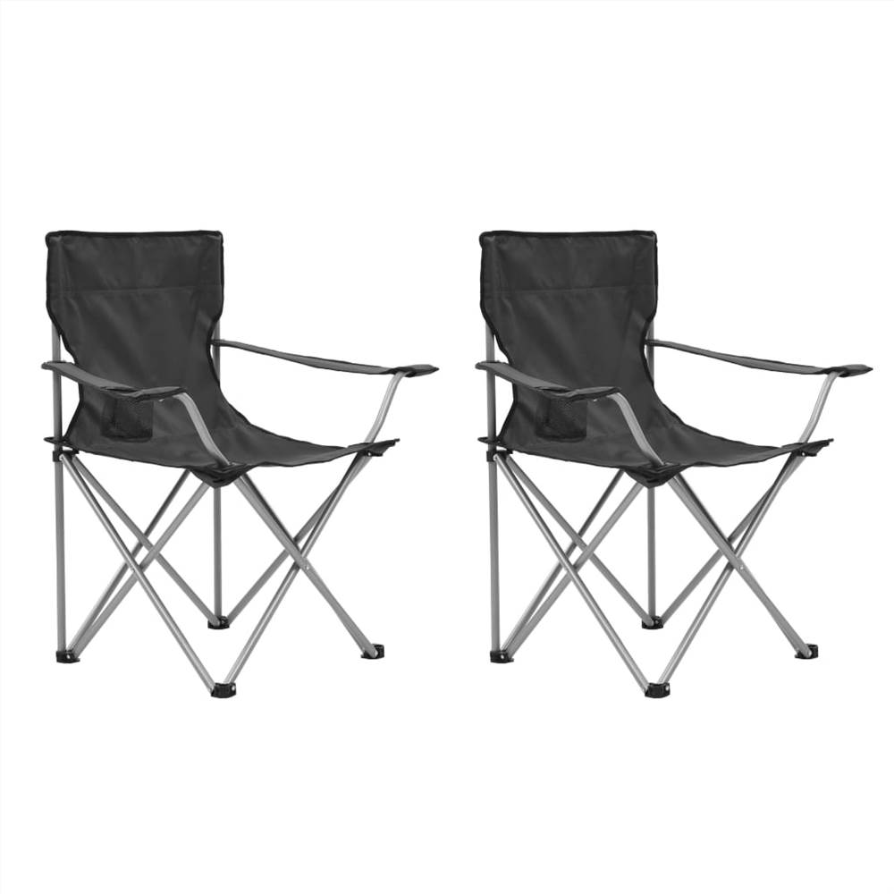 Camping Table and Chair Set 3 Pieces Grey 15 Camping Table and Chair Set 3 Pieces Grey